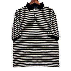 Men's XXL Haggar Golf Cool 18 Polo Shirt – Stylish Black/Beige Performance Wear